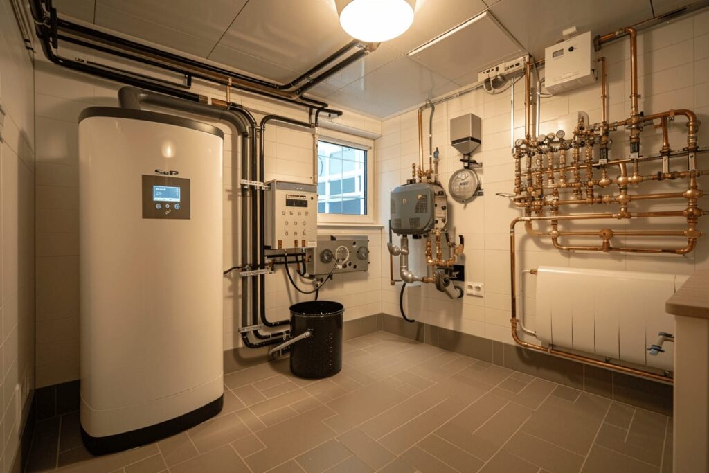 COP värmepump – så tolkar du värmepumpens effektivitet 2025 svensk bergvarmepump installation teknikrum cop scop effektivitet