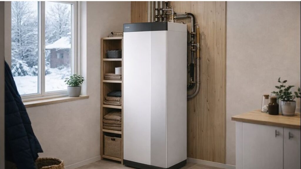 NIBE bergvärmepump installerad i villa i Stockholm under vintern