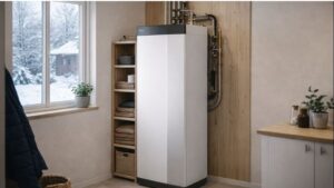 NIBE bergvärmepump installerad i villa i Stockholm under vintern