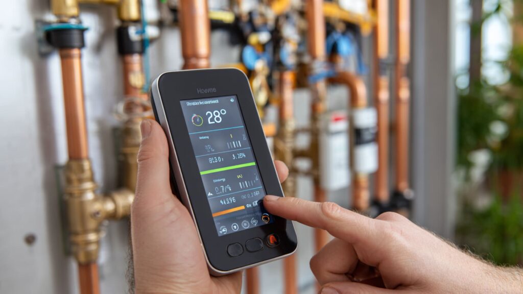 display som visar start stopp värmepump och driftcykler i värmesystem