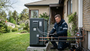 Värmepump med R290 propan – Nibe S2125 installerad på Lidingö av Stockholms Rör & VVS